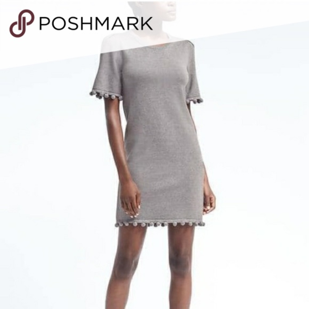 Banana Republic Pompom Knit Sweater Dress